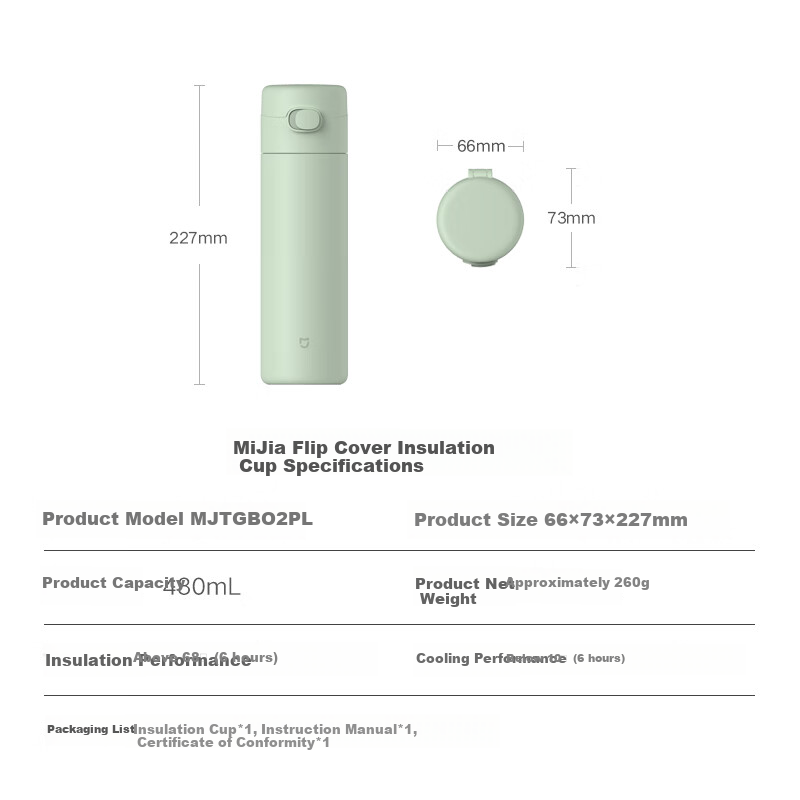 MIJIA Insulated Screw-Cap Cup - 500ml