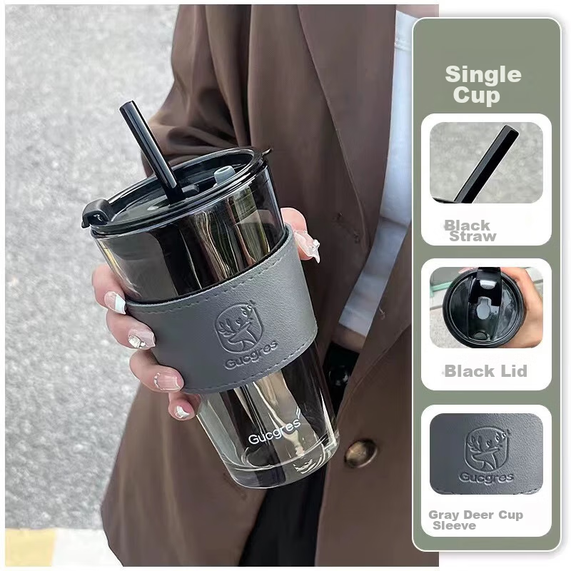 Baijie Glass Cup with Bamboo Joint Design
