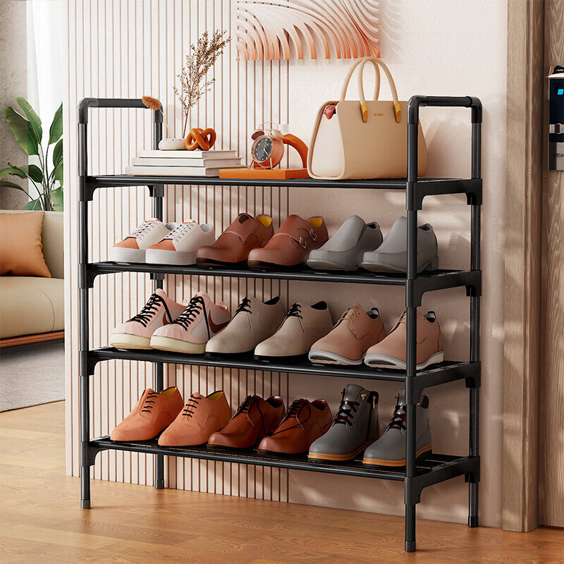 ANERYA 4-Tier Steel Pipe Shoe Rack – Durable Storage Cabinet for Home Entryway