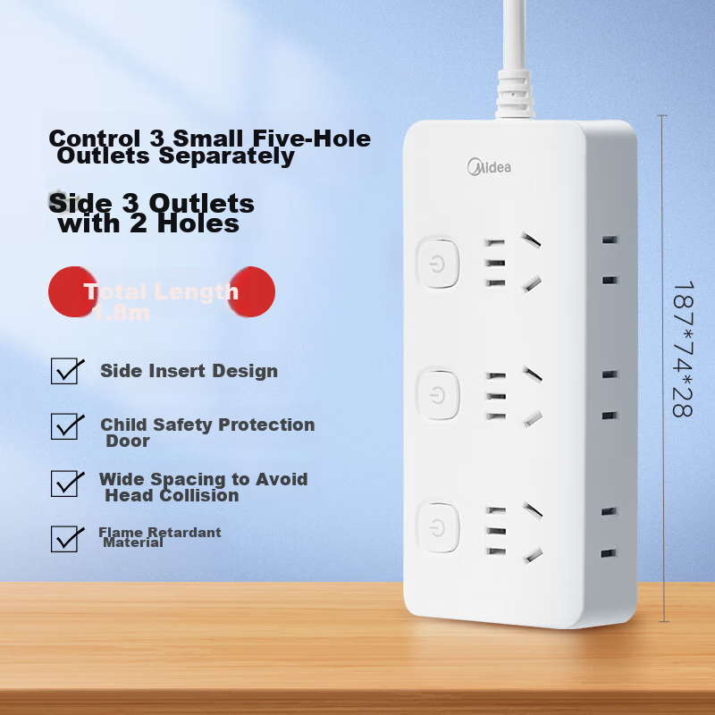 Midea Power Strip with 6-Position Switch