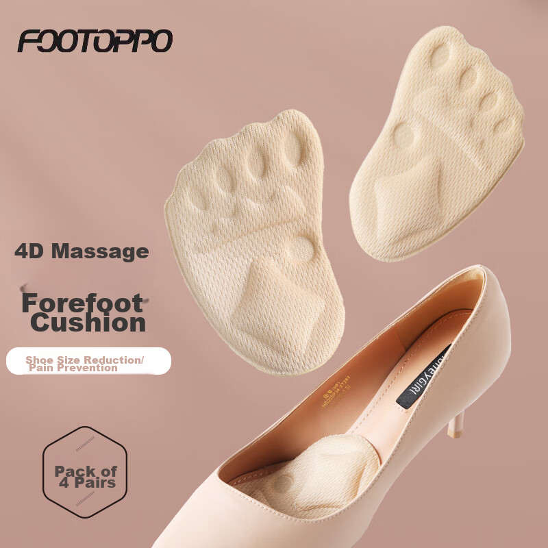 FOOTOPPO Sponge Foam Foot Pads for High Heels - 4 Pairs