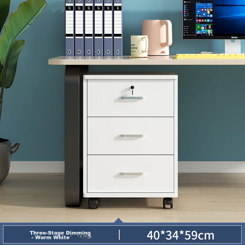 OLENOUFENG File Cabinet - 3-Drawer Storage Cabinet with Lock