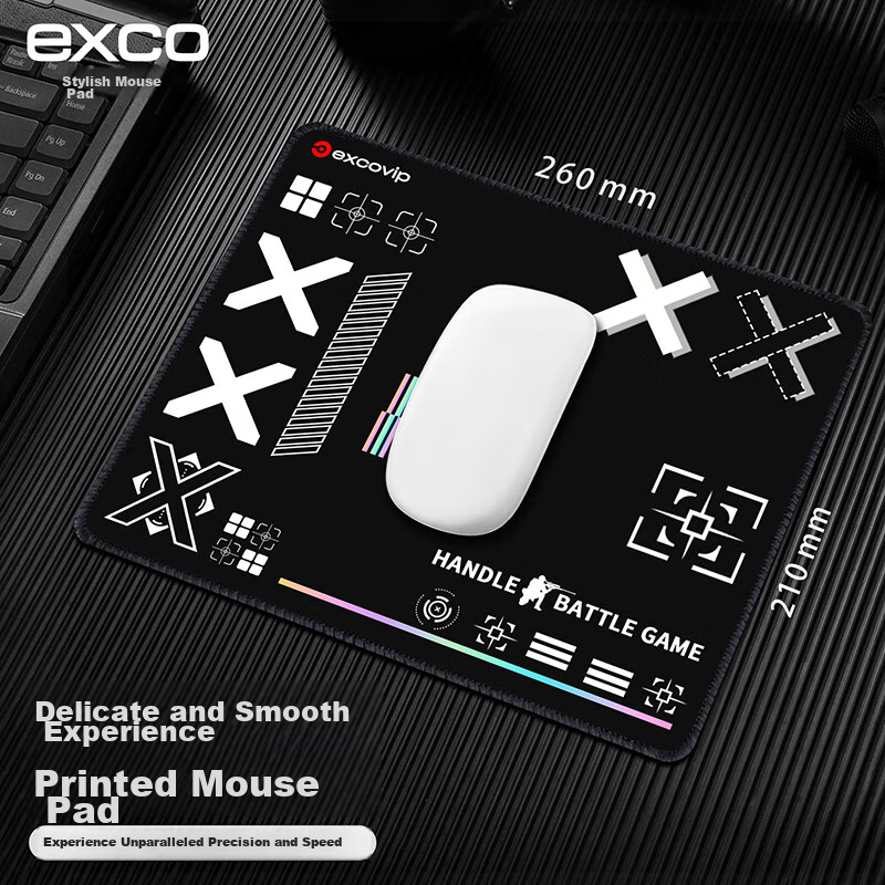 EXCO Black and White Printed Mouse Pad