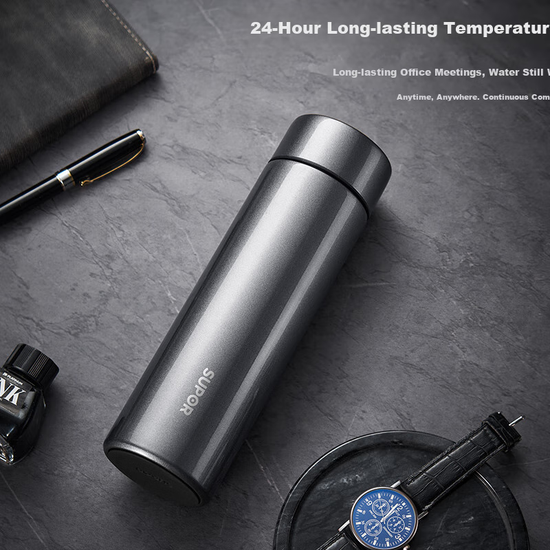 SUPOR Insulated Mug - 316L Stainless Steel Water Bottle with Tea Infuser