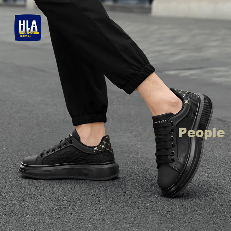 HLA Men's White & Blue Sneakers