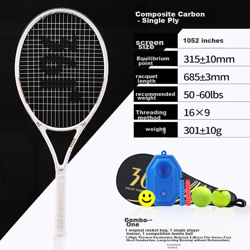 361° Carbon Fiber Tennis Racket for Men & Women