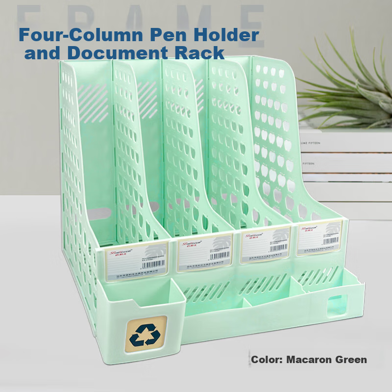 Bailiwen Mint Green File Holder with 4 Columns