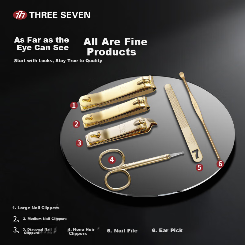 THREE SEVEN Lucky 7 6-Piece Nail Clipper Set