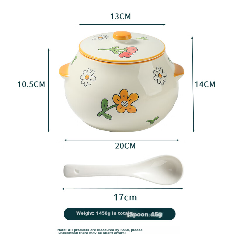 BJ 1.5L Heat-Resistant Lard Container with Spoon