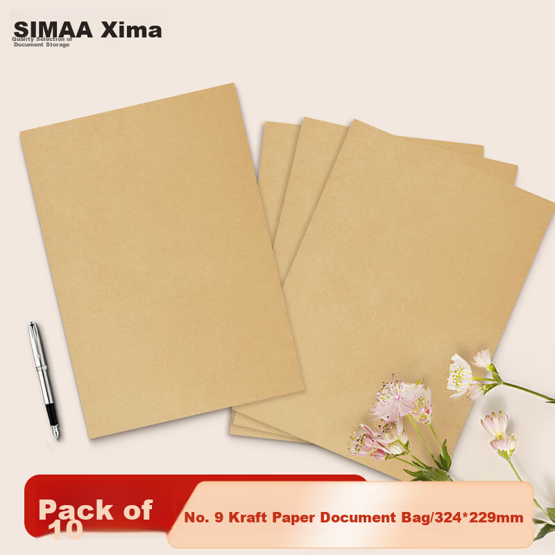 SIMAA 10 A4 White Document Folders - No Text
