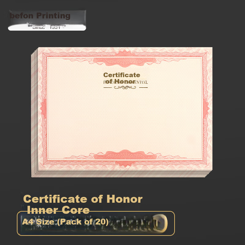 Befon Award Certificate Paper
