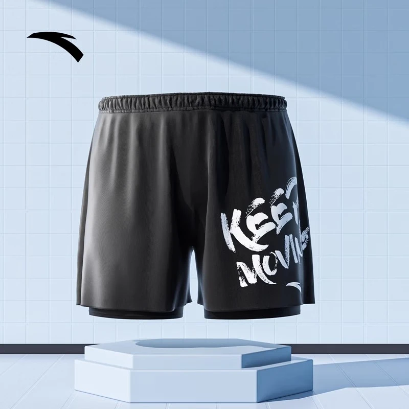 ANTA Men's Double-Layer Swim Trunks