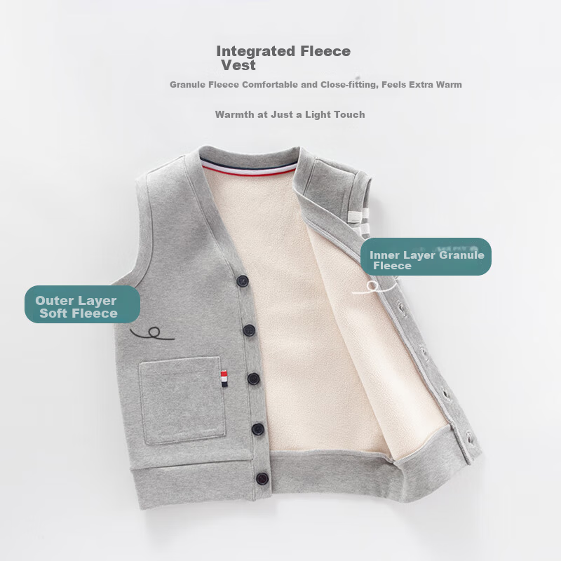 NUBIWU Kids Vest Boys Autumn Big Kids Outer Vest