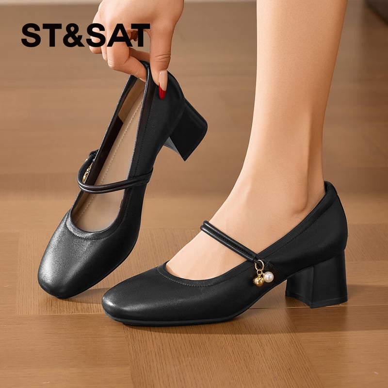 St&Sat Women's Genuine Leather Low-Cut Shoes