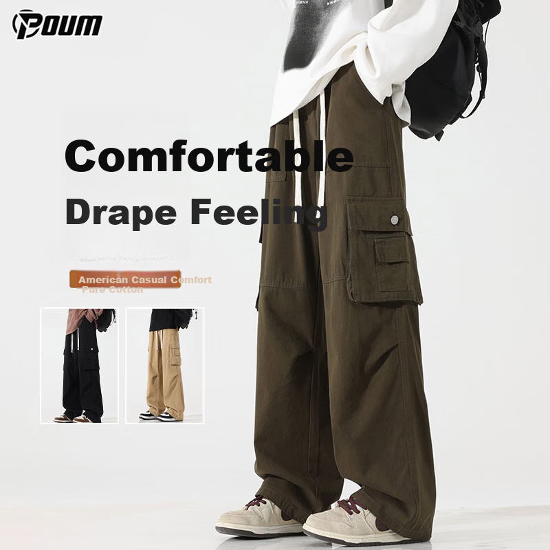 POUM Pure Cotton Cargo Pants for Men