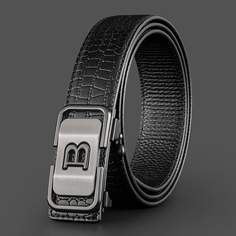 COW Men's Automatic Buckle Crocodile Pattern Belt