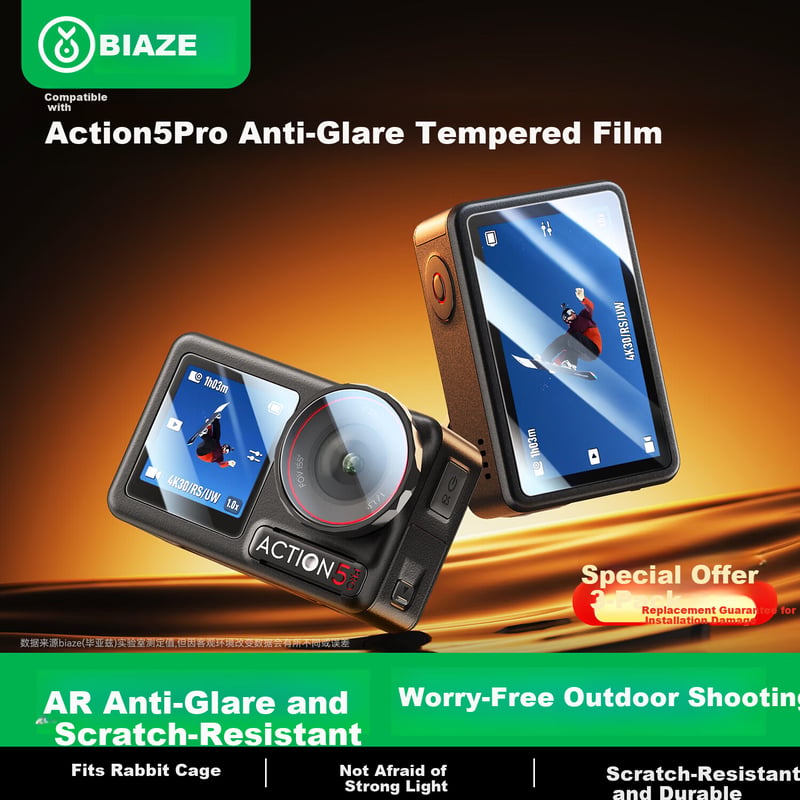 BIAZE AR Tempered Glass for DJI Action 5 Pro