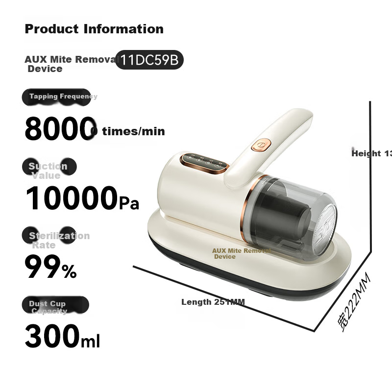 AUX Cordless Mite Remover - Coconut Milk White