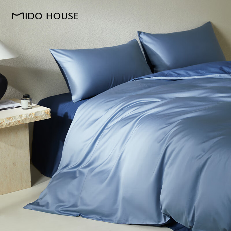 MIDO HOUSE Pure Cotton Liuli Blue Bedding Set