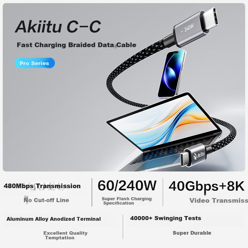 Hikvision Braided Type-C Cable - 240W Fast Charging