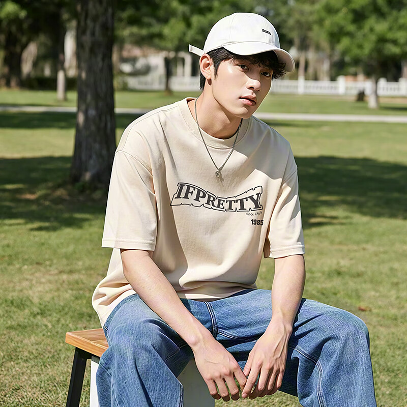 TonLion 2025 Summer Men's Front Chest Pattern T-Shirt