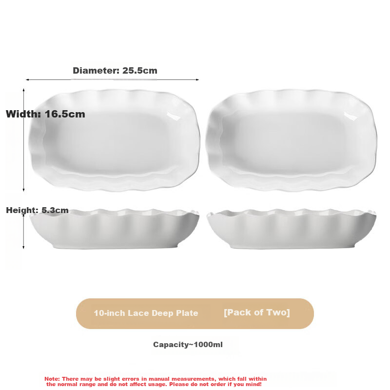 JIWUSENLIN Salad Plate Set - Durable Ceramic Dining Plates