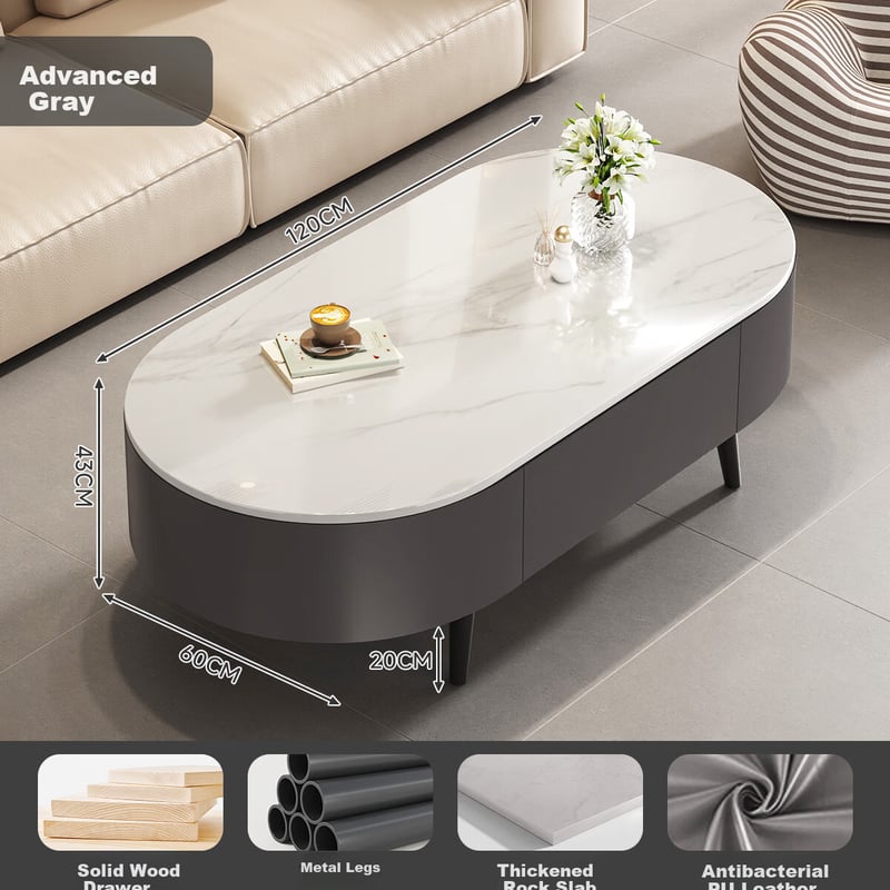 XIAOJIANGCAI Minimalist Rock Slab Coffee Table