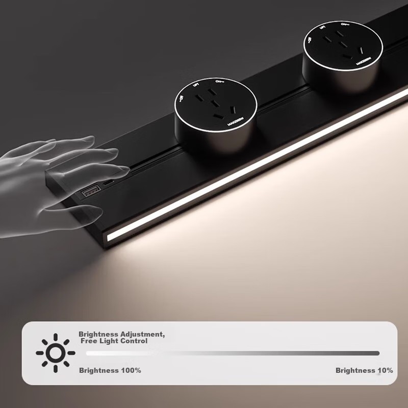 AUX Rotatable LED Strip Socket with USB Sensor Light