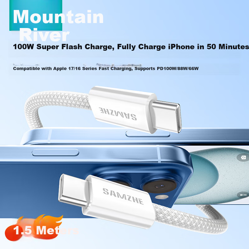 SAMZHE Apple 17/16 Charging Cable PD100W Fast Charging