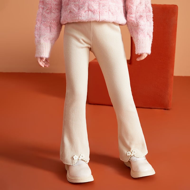 ASK JUNIOR Girls' Floral Knit Trousers