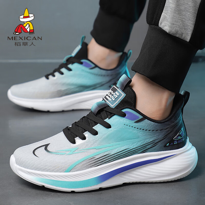 MEXICAN Men's Black and Blue Casual Sneakers