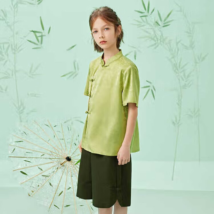 Zhimu Kids Chinese-Style Satin Shirt