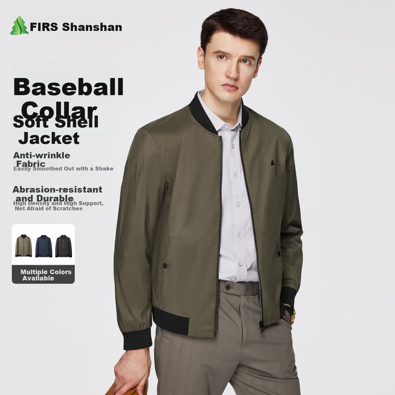 FIRS Men's Durable Baseball Collar Jacket