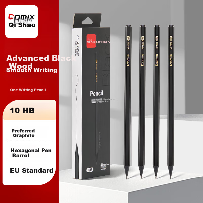 COMIX - 10pcs HB Graphite Pencils with Pen Holder