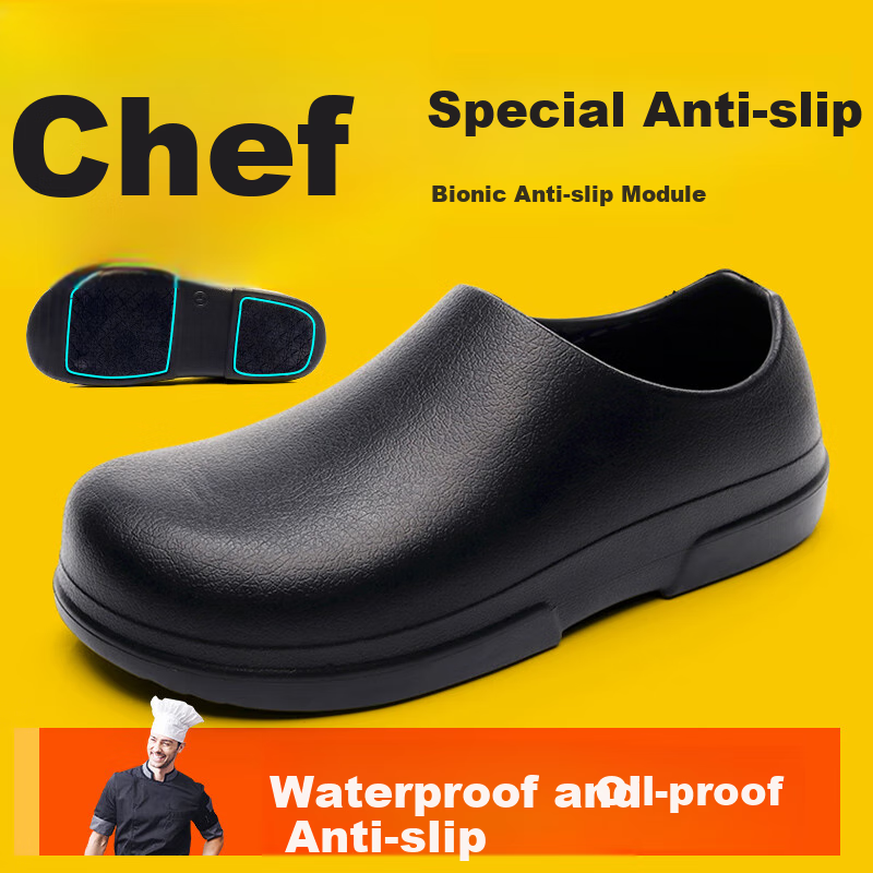 GUOLUOFEI Chef Shoes for Men, Non-Slip Waterproof Work Shoes