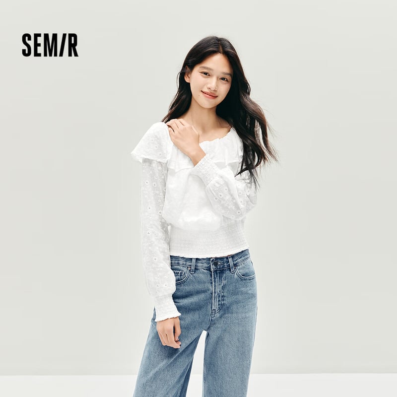 Semir Women's Embroidered Ruffle Shirt
