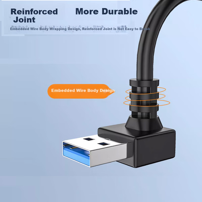 JUXIN USB 3.0 Right Angle Extension Cable