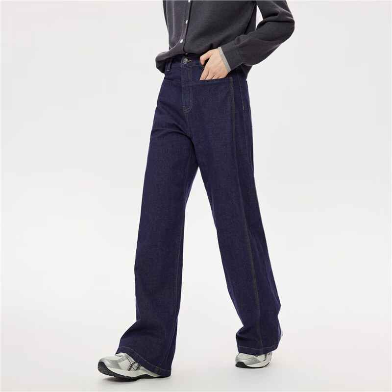 Giordano Washed Wide-Leg Jeans - Original Blue