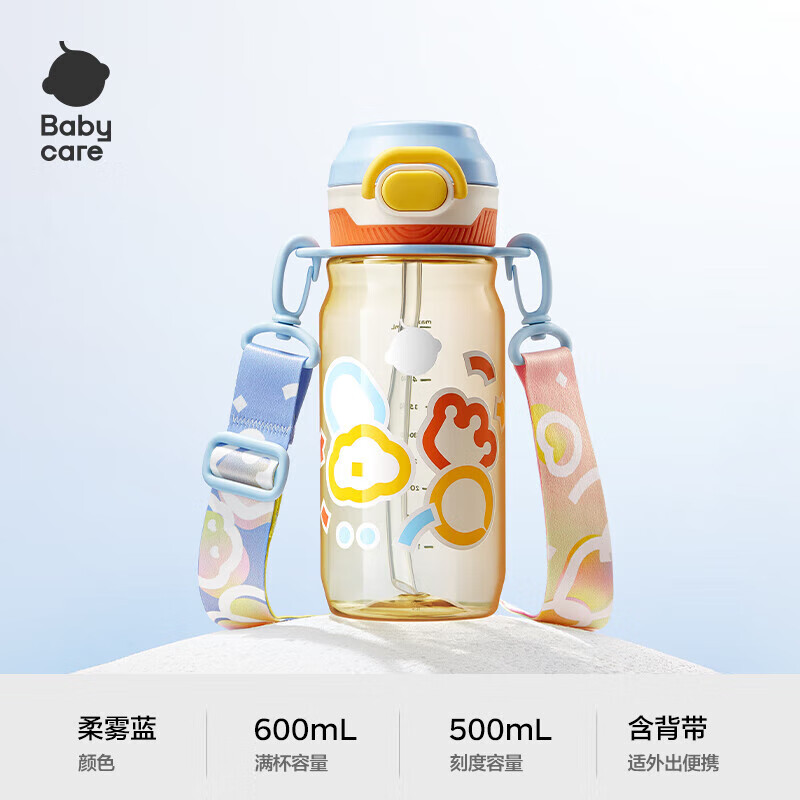 Babycare Kids Straw Water Bottle 2-in-1 Outdoor