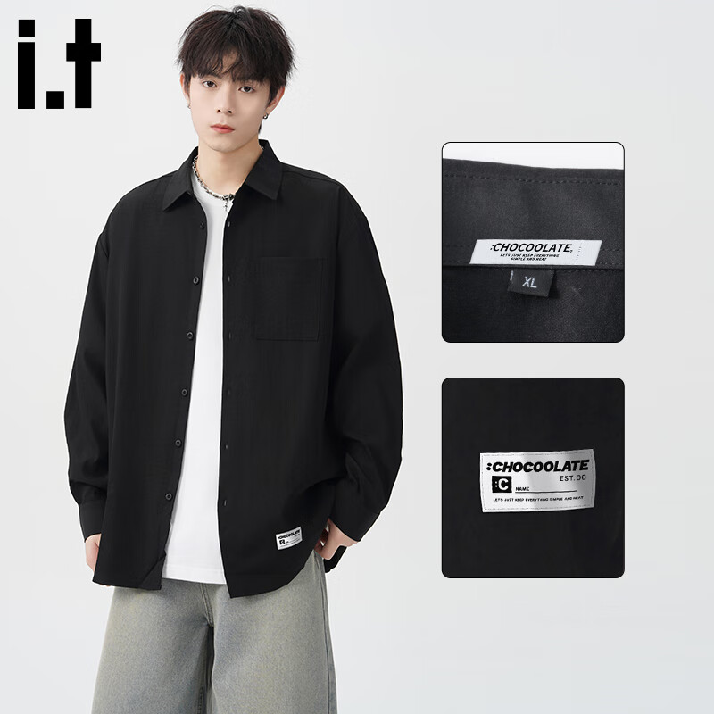 :CHOCOOLATE Men's Long Sleeve Casual Shirt