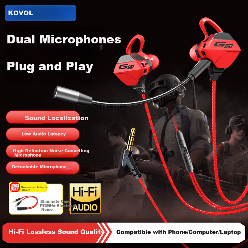 KOVOL Gaming Headphones with Microphone