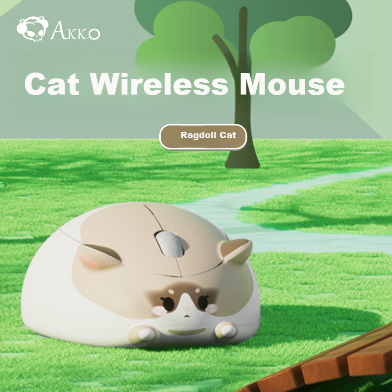 AKKO Cat Bluetooth Wireless Mouse - Silent & Portable 3-Mode