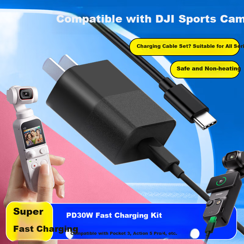 Trendsetter Dual-Head Type-C Charger for DJI 30W Fast Charging
