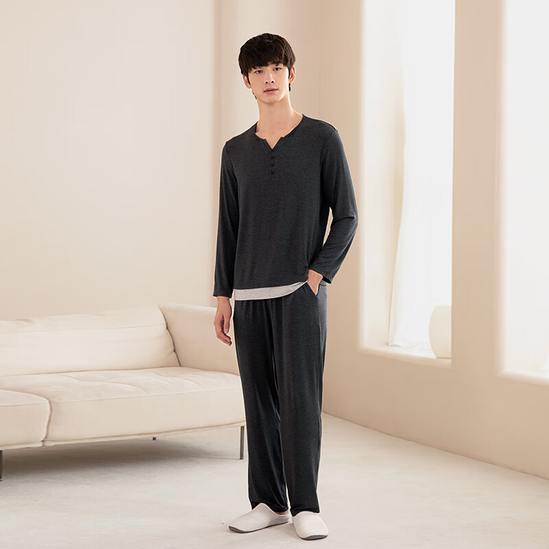 Agentmuse Men's Tencel Pajama Set - Moonlit Black