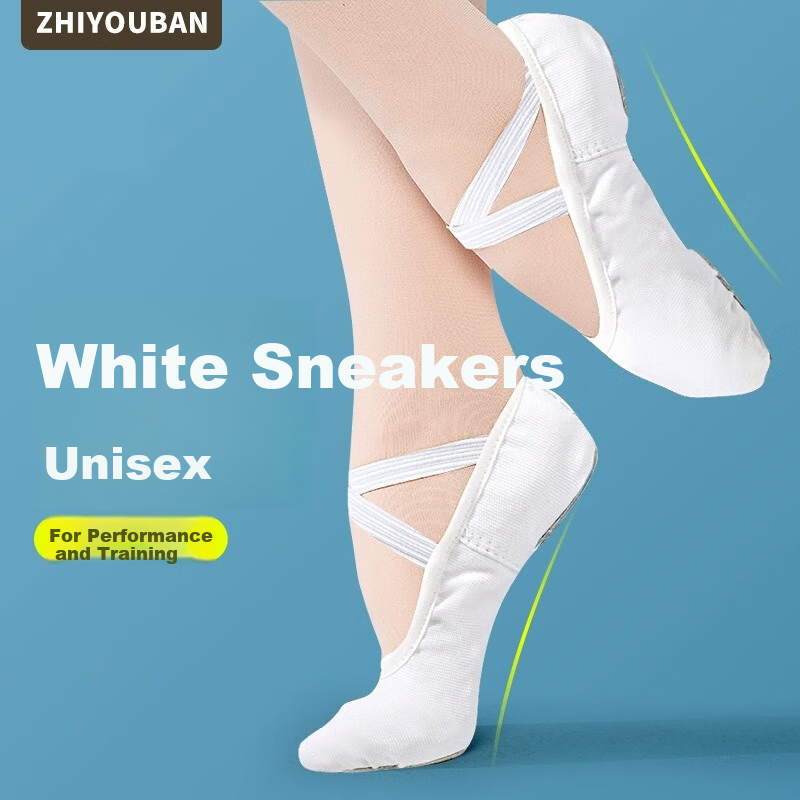 Zhiyouban Kids & Adult Ballet Shoes - White Dance Practice