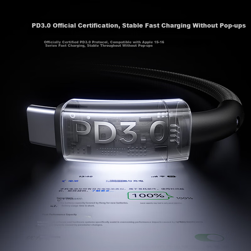 Baseus Apple 15 Type-C to USB Dual-Head PD 60W Fast Charging Cable