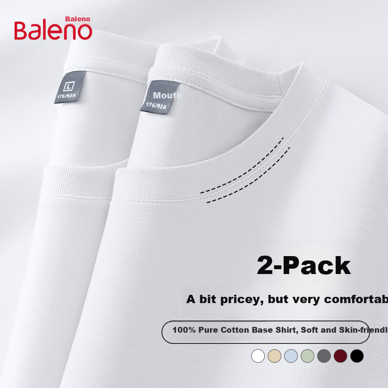 Baleno Men's 2-Pack Cotton Long Sleeve T-Shirt