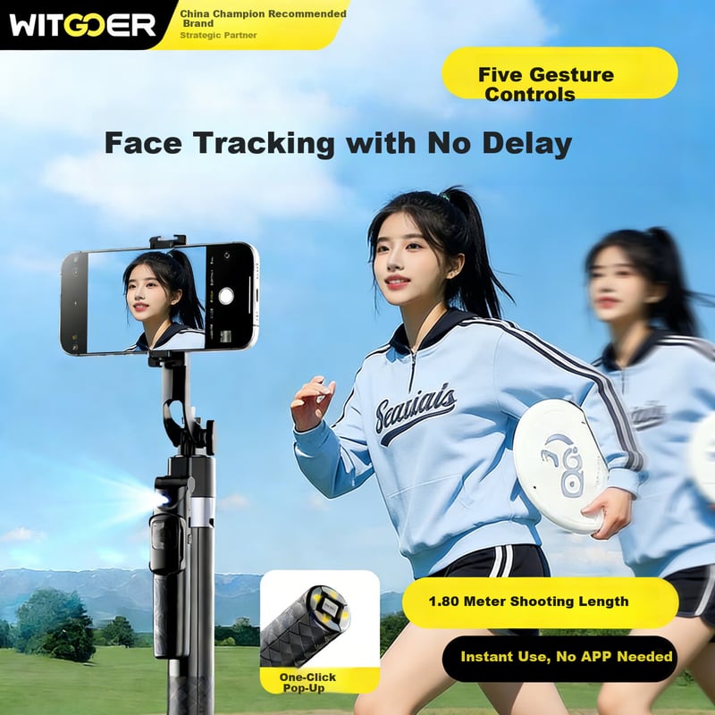 WITGOER 360° Rotating Selfie Stick with Auto Tracking