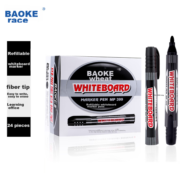 BAOKE Black Whiteboard Markers 24-Pack