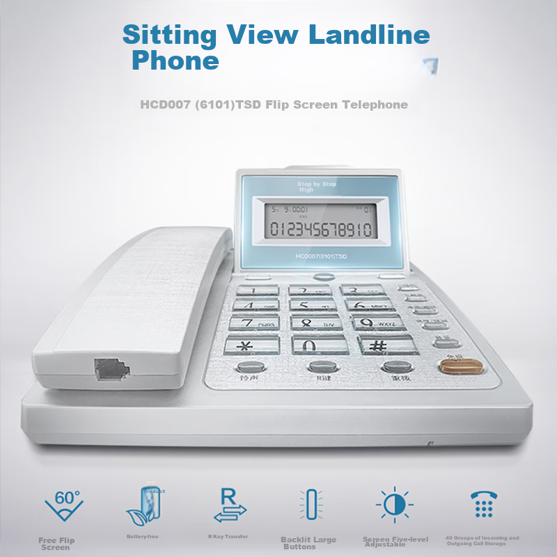 BBK Landline Telephone - 60-Degree Rotating Design